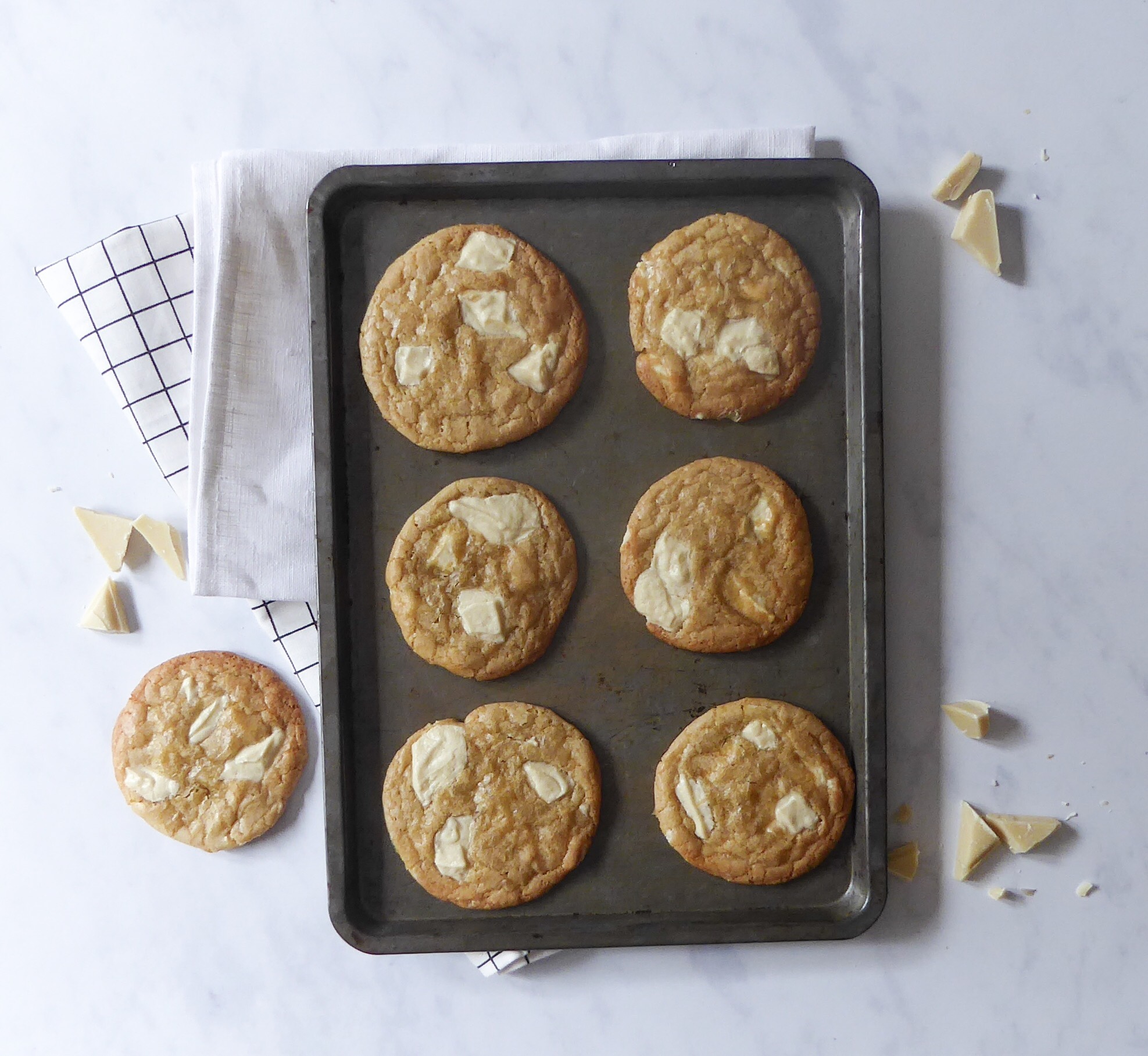 dairy free white chocolate caramel cookies