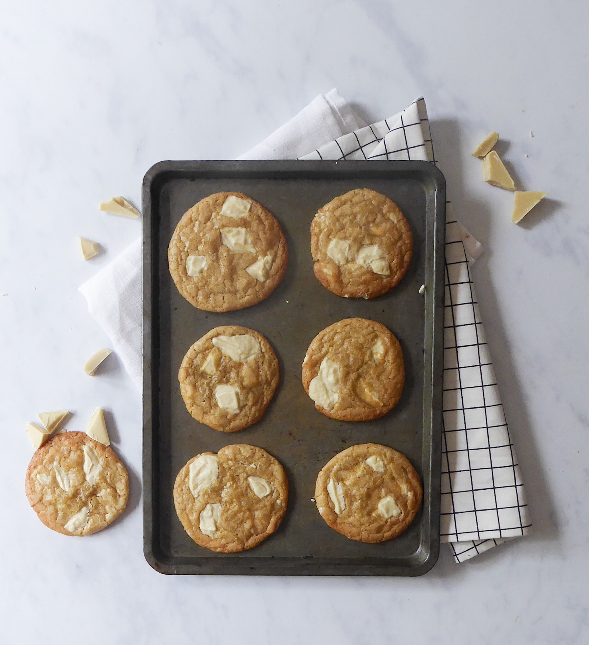 dairy free white chocolate caramel cookies