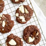 vegan triple chocolate monster cookies