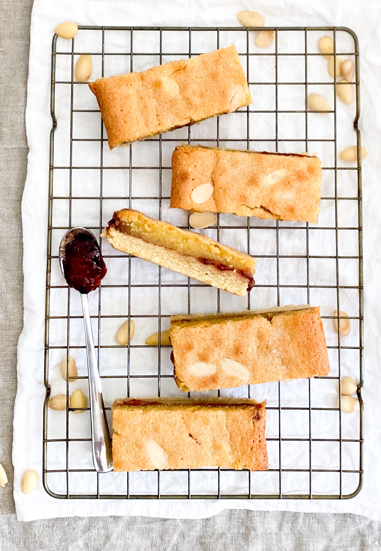 Strawberry and almond slices