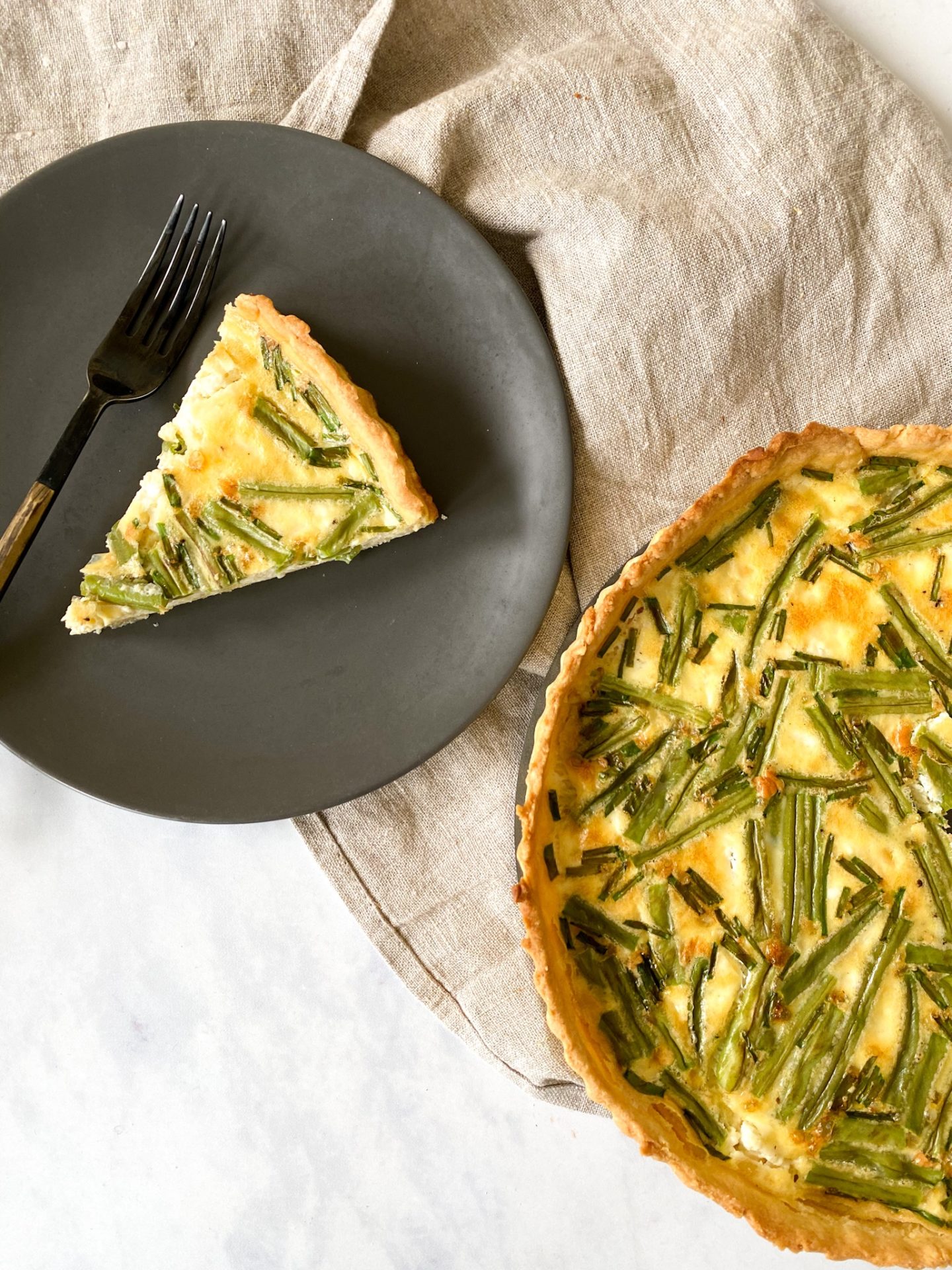 Dairy Free Green Bean and Feta Quiche